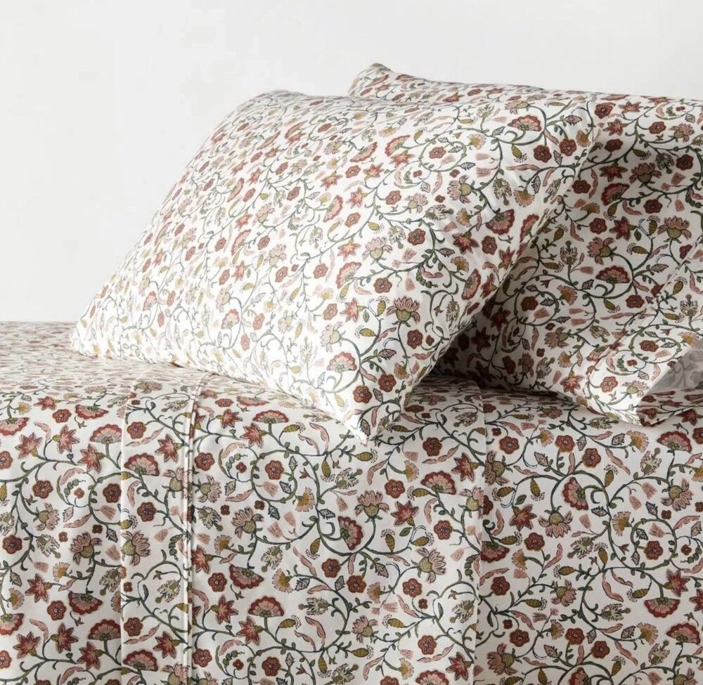 Full 400 Thread Count Performance Sheet Set Warm Floral - Threshold NEW